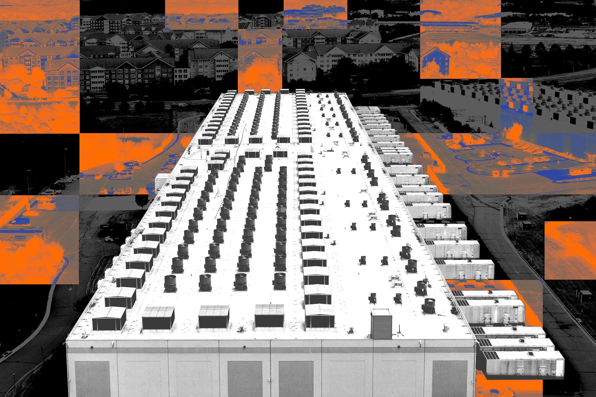 Large artificial intelligence data centre building with power infrastructure