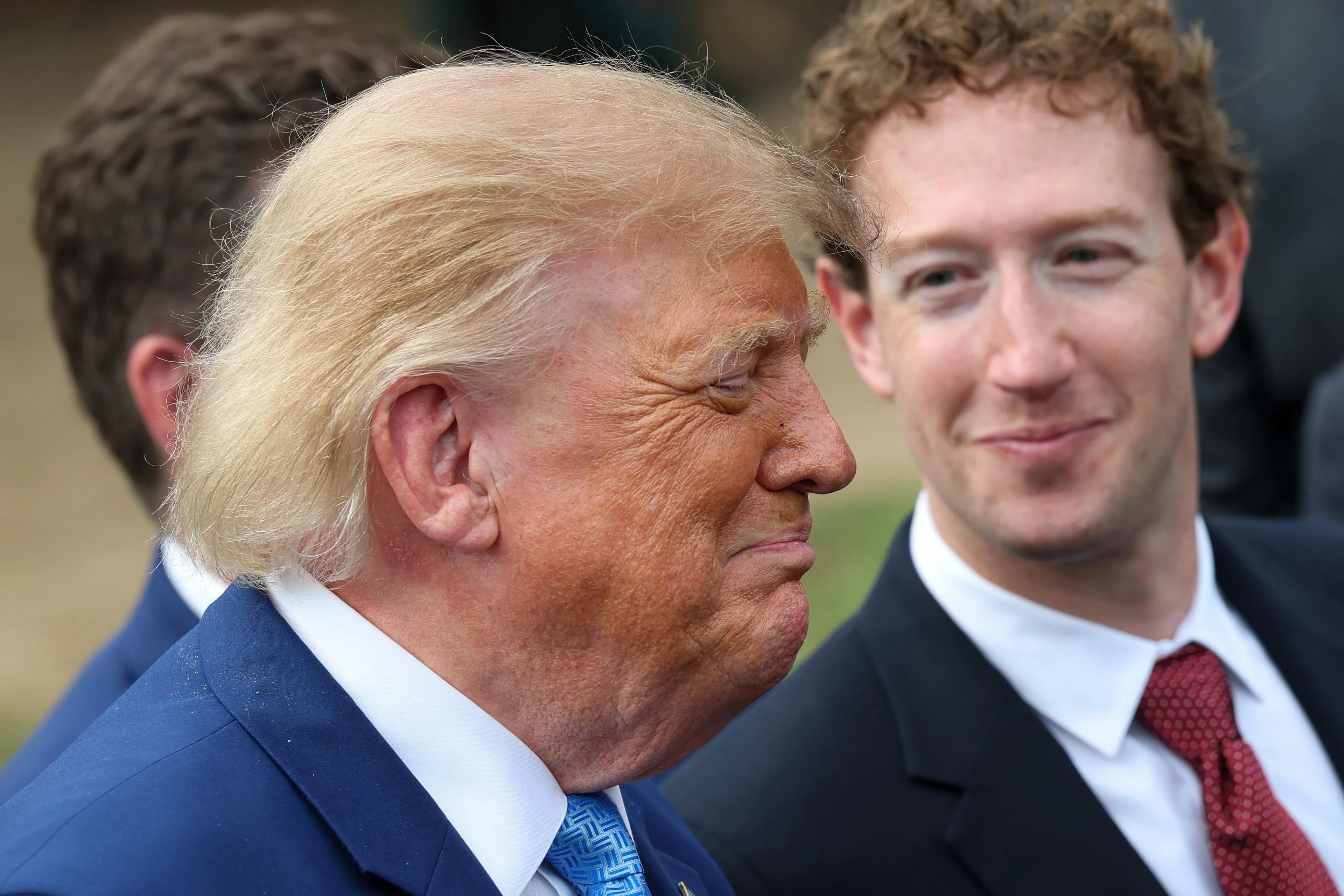 Donald Trump speaking at a tech industry meeting