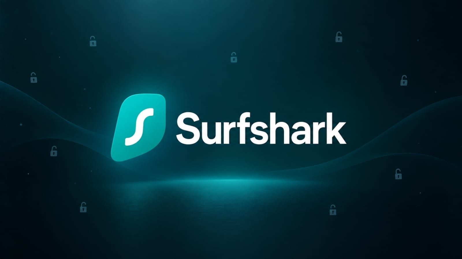 Surfshark-ის ლოგო და კიბერუსაფრთხოების კონცეფცია