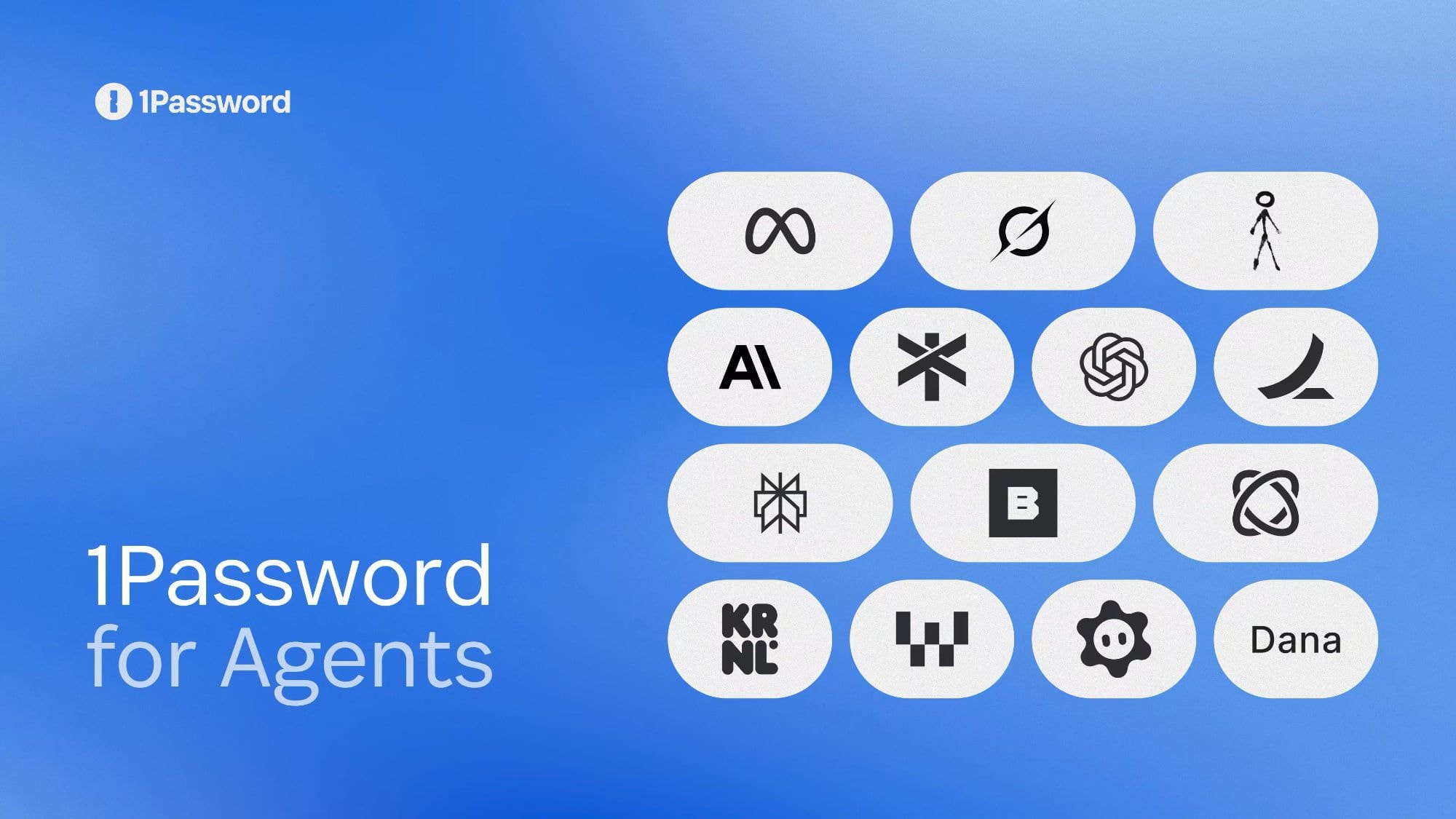 1Password logo and AI security concept