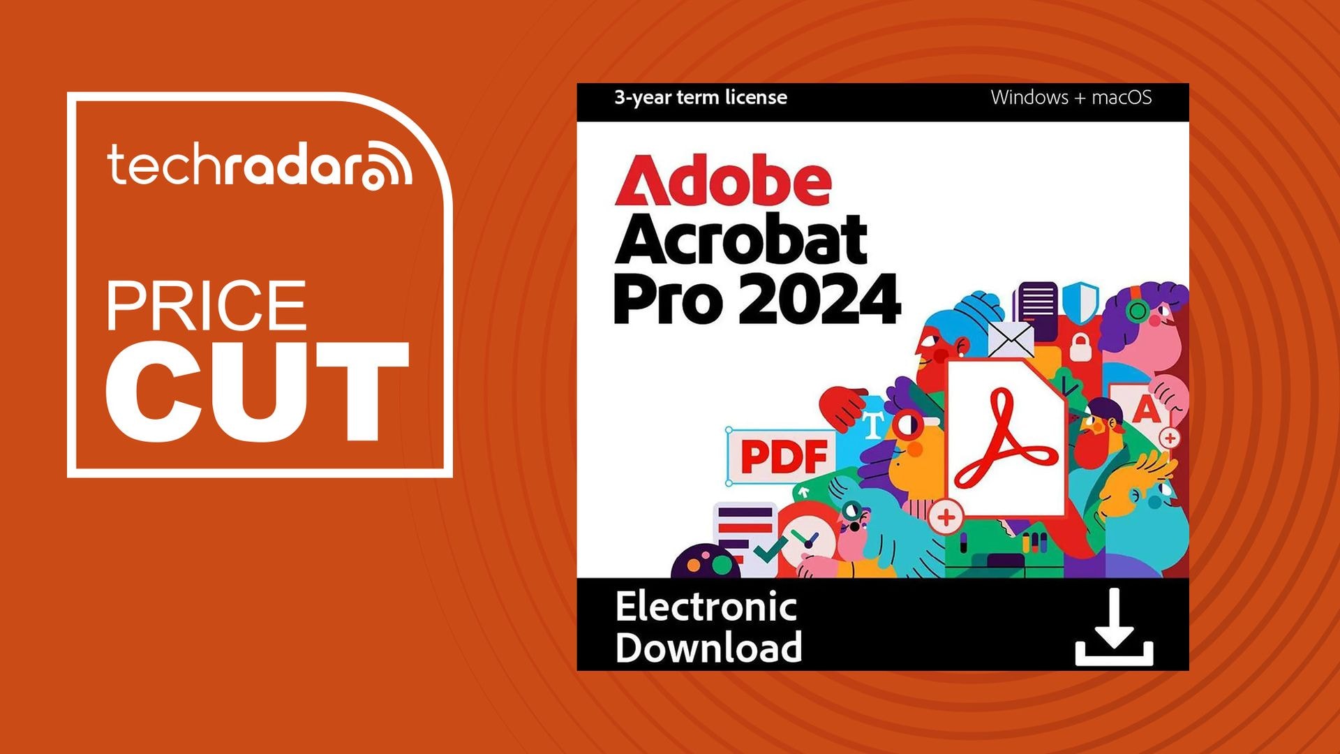 Adobe Acrobat Pro-ს ინტერფეისი კომპიუტერის ეკრანზე