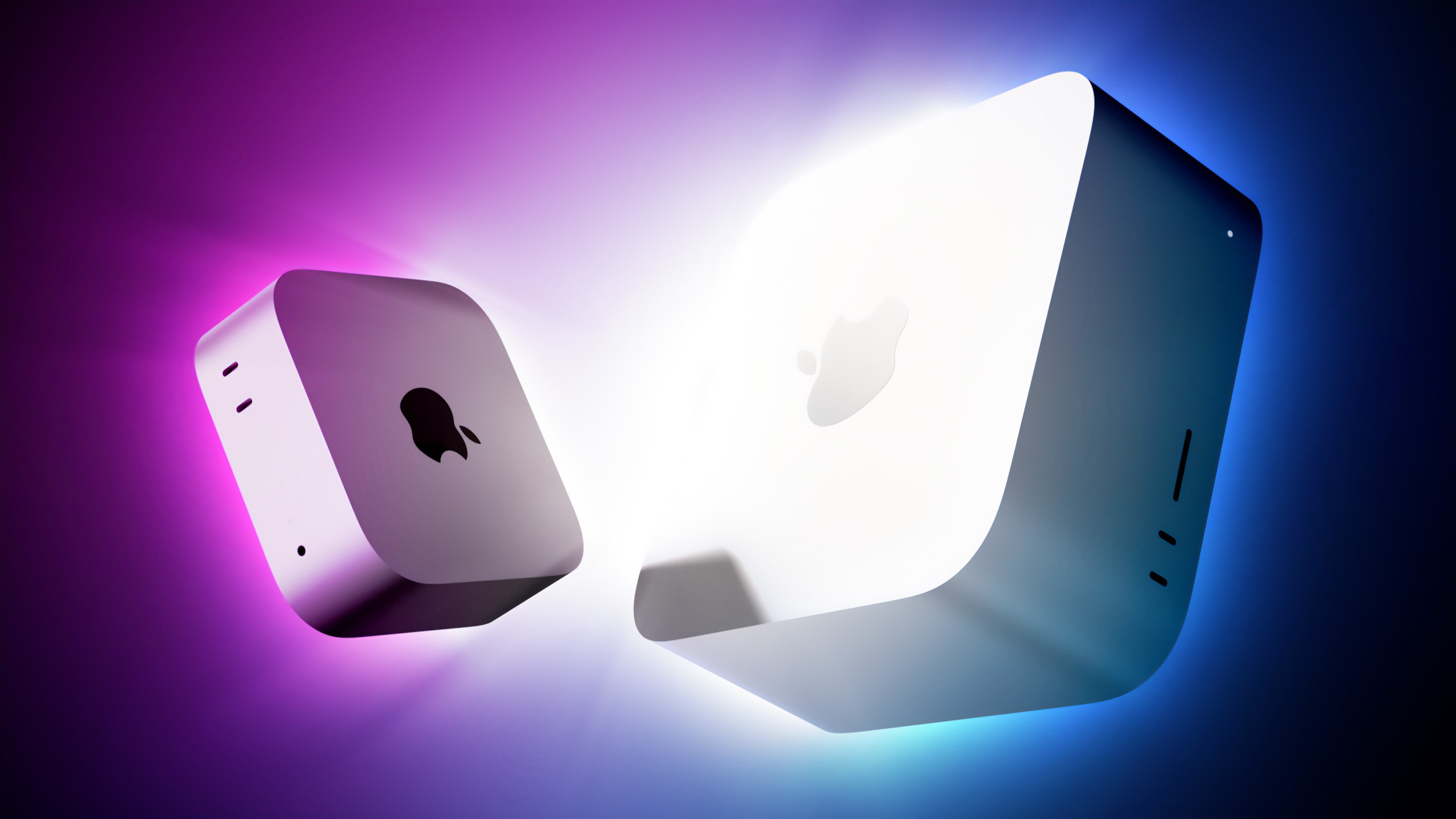 Apple-ის Mac mini და Mac Studio კომპიუტერები მაგიდაზე