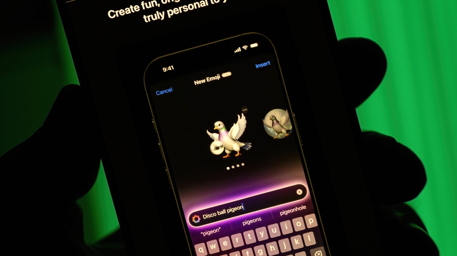 Apple-ის Image Playground-ის ინტერფეისი iPhone-ზე