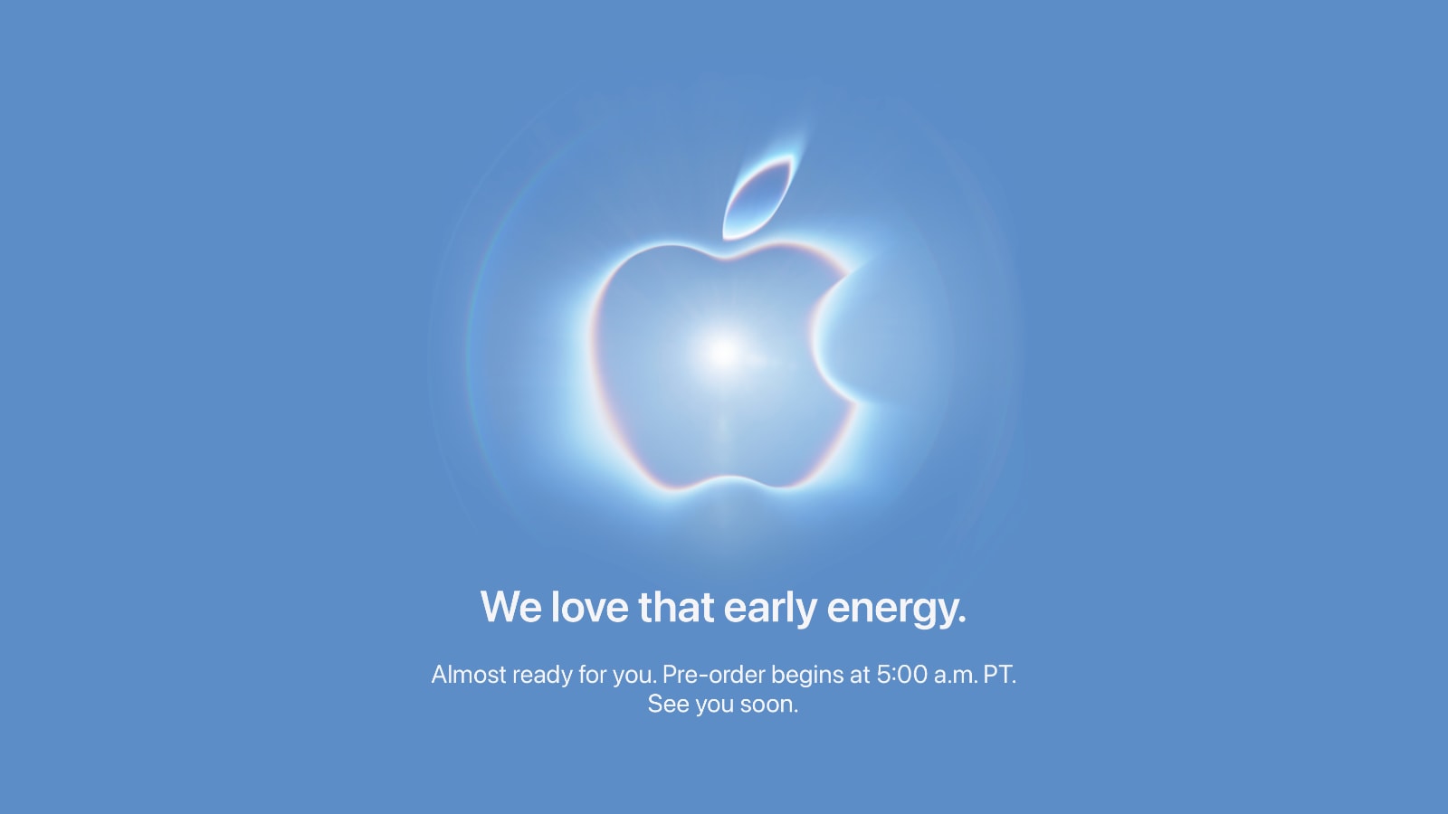 Apple-ის ლოგო და iPhone Duo-ს პრეზენტაციის ვიზუალი
