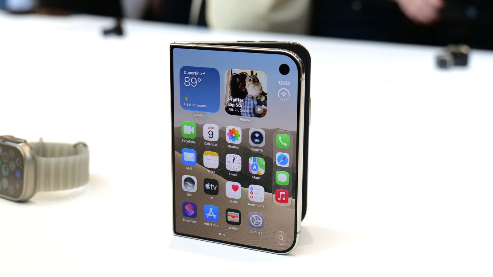 The new Apple iPhone Duo foldable smartphone in an open position.