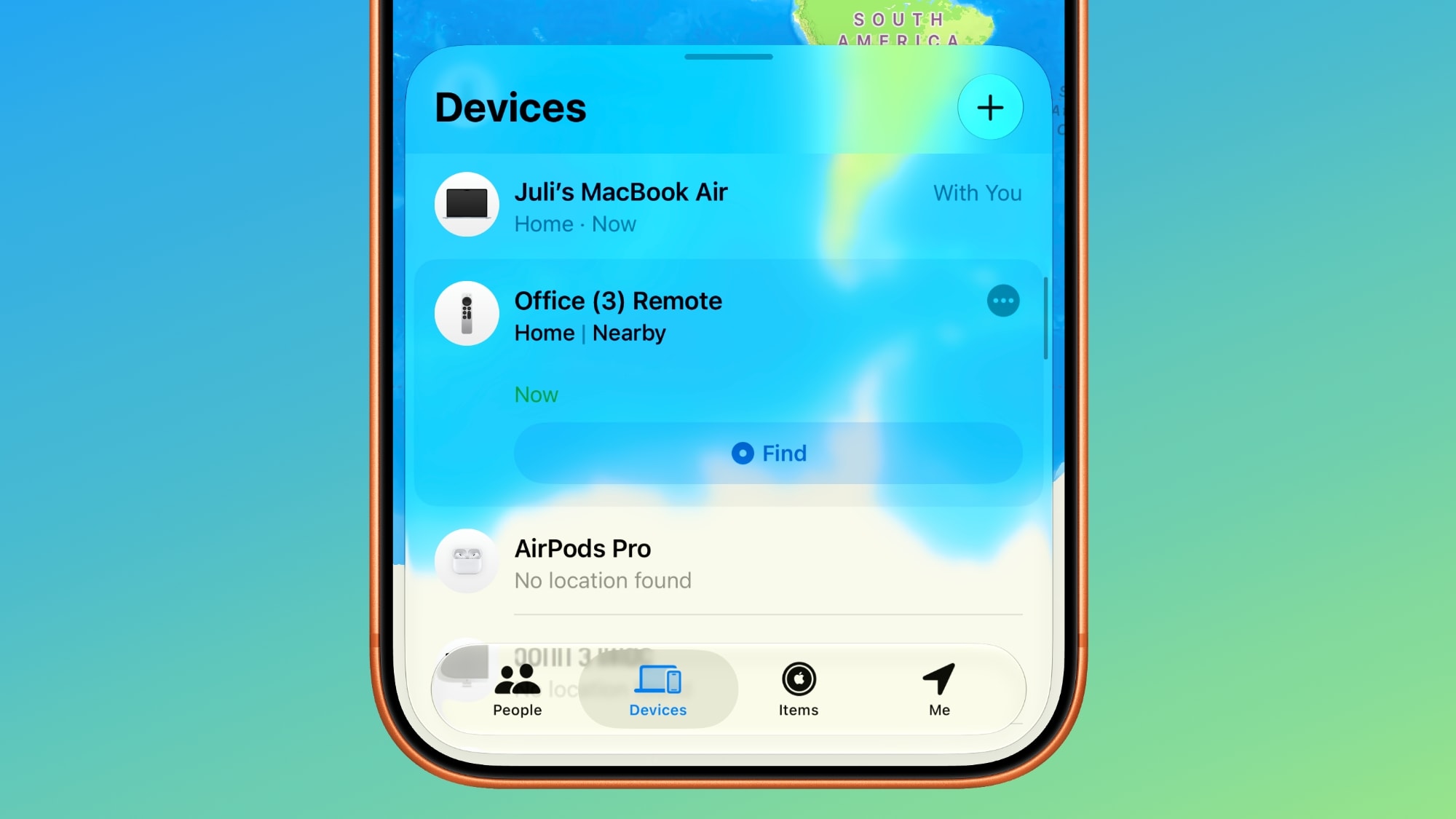 Apple TV-ის Siri Remote დივანზე