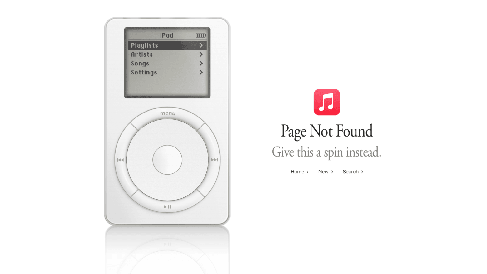 A virtual simulation of the original Apple iPod interface displayed on a computer screen.