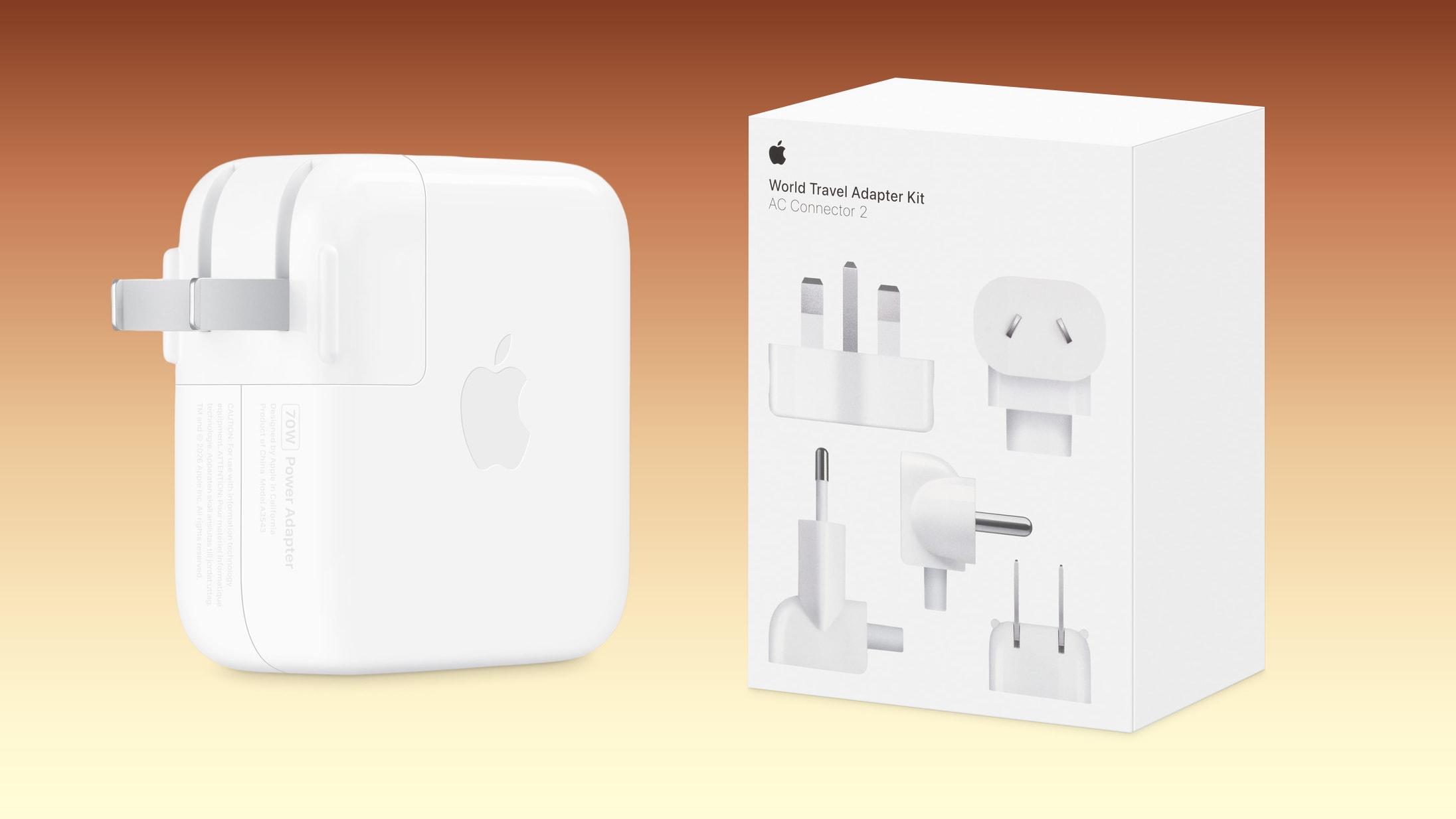 Apple MacBook chargers and travel adapter kit