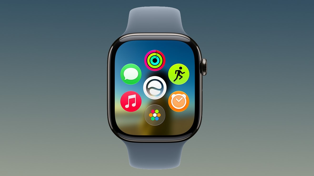 Apple Watch on a wrist displaying the interface