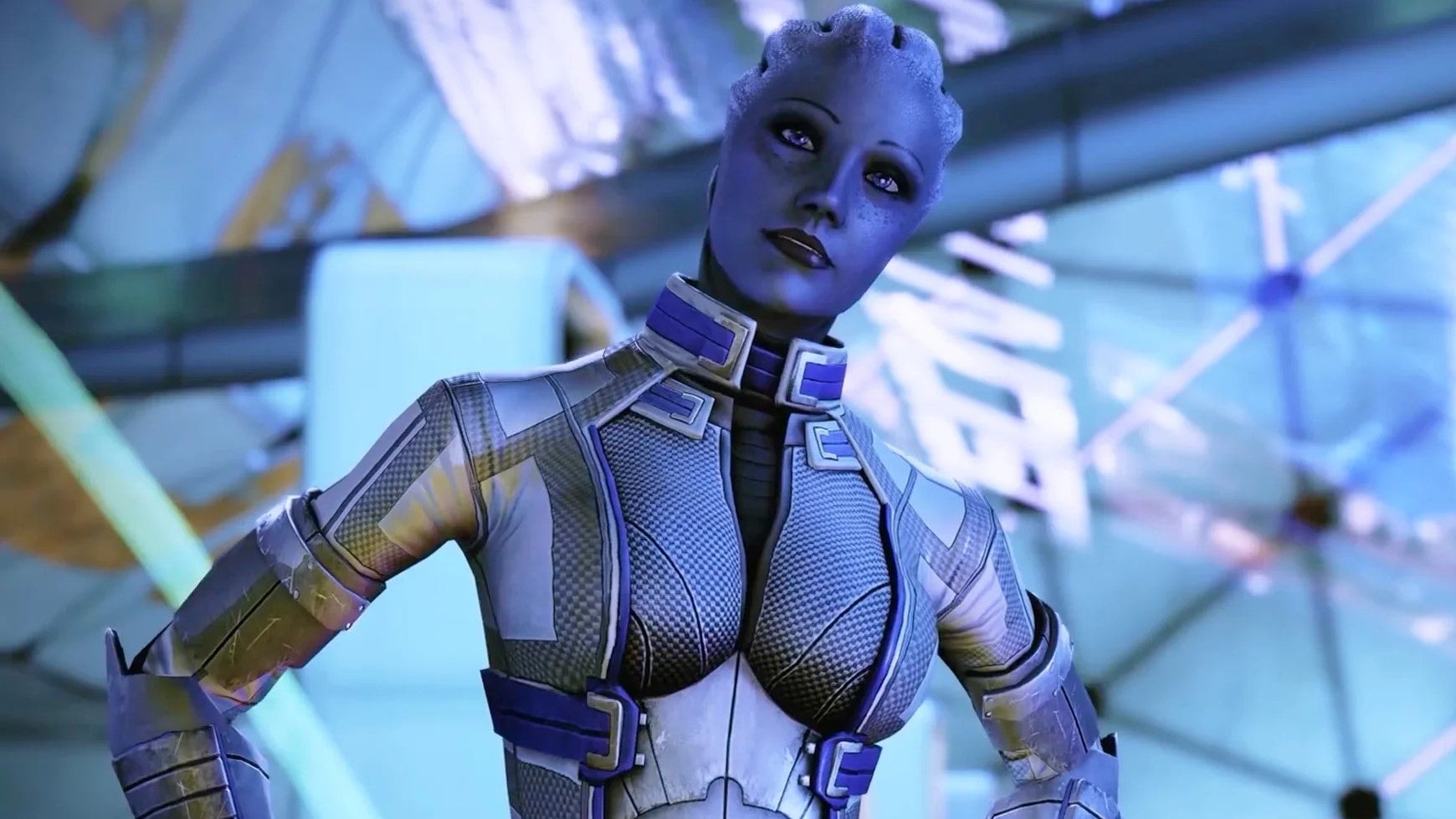 Mass Effect-ის ლოგო და BioWare-ის სტუდიის ვიზუალური ელემენტები