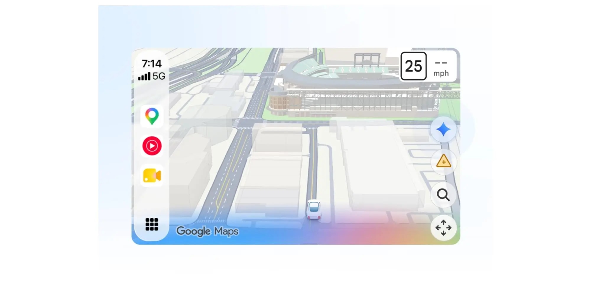 Google Maps interface displayed on an Apple CarPlay screen