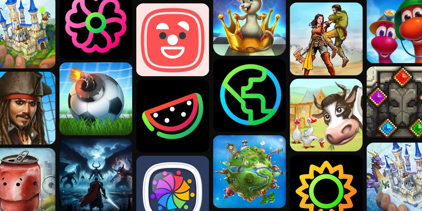Smartphone displaying Google Play Store interface with various app icons