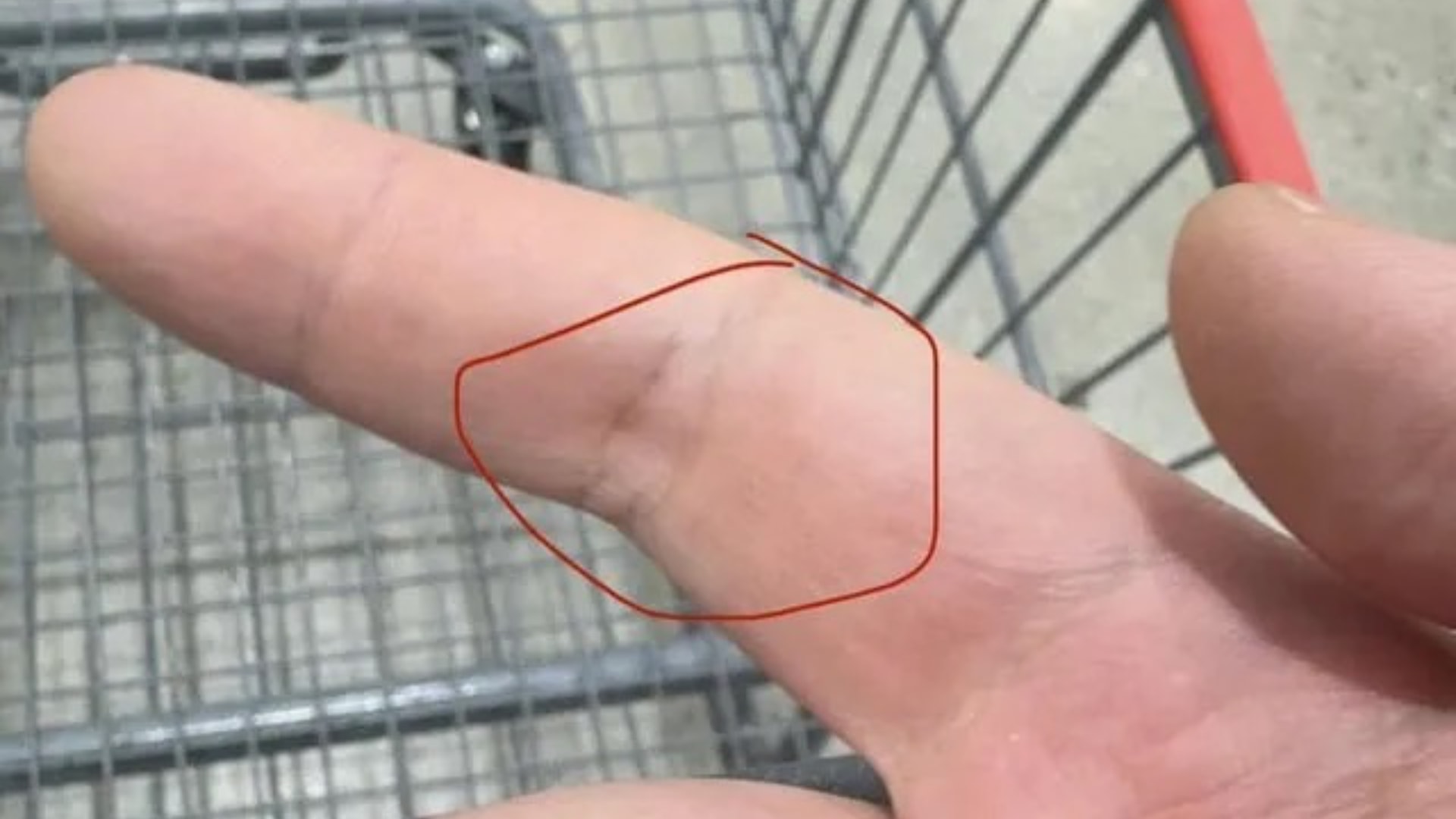 Close-up of a hand holding an iPhone Duo with a finger on the side-mounted Touch ID sensor.