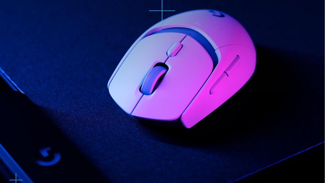 Logitech G309 Lightspeed wireless gaming mouse on a desk