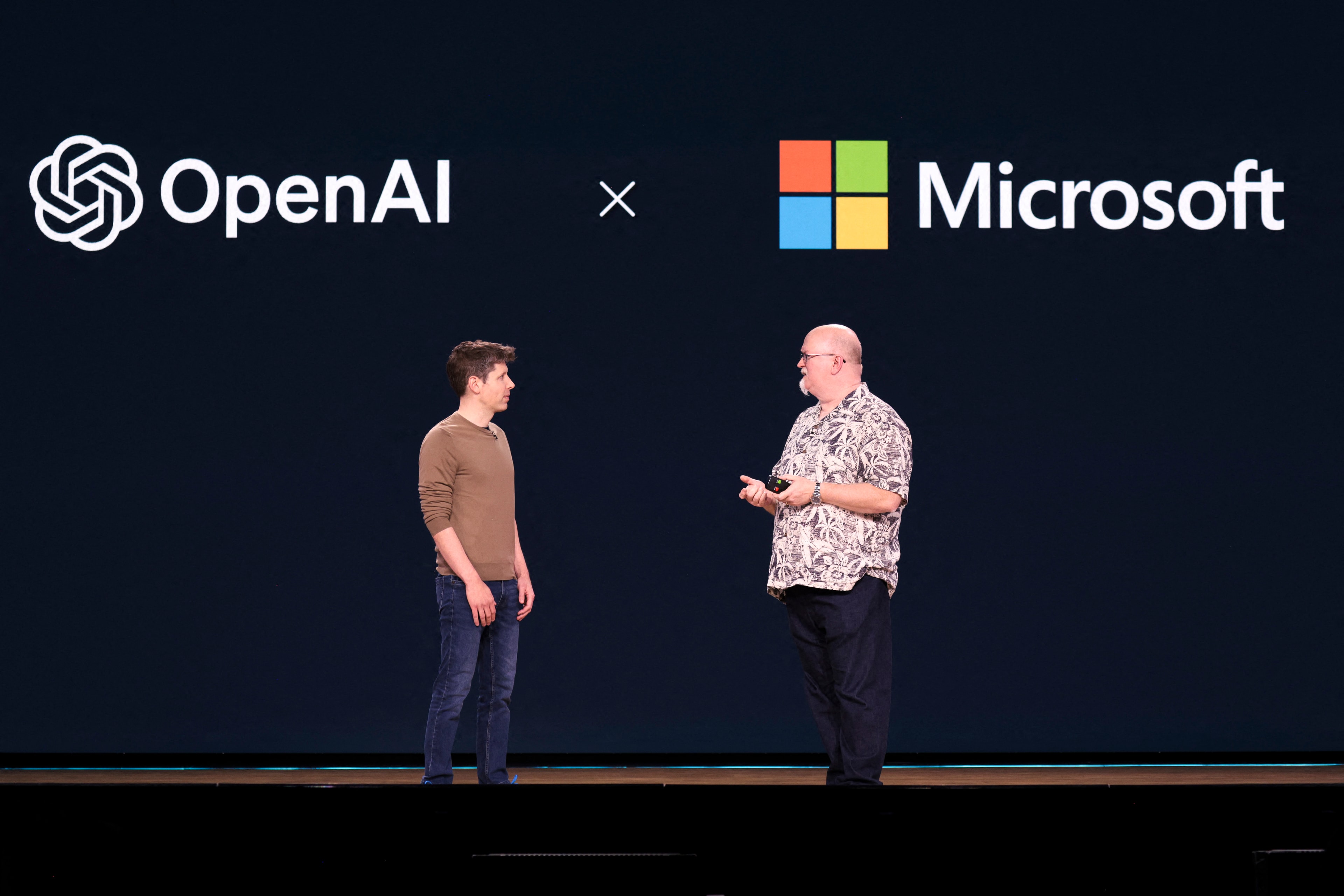Microsoft and OpenAI logos displayed together