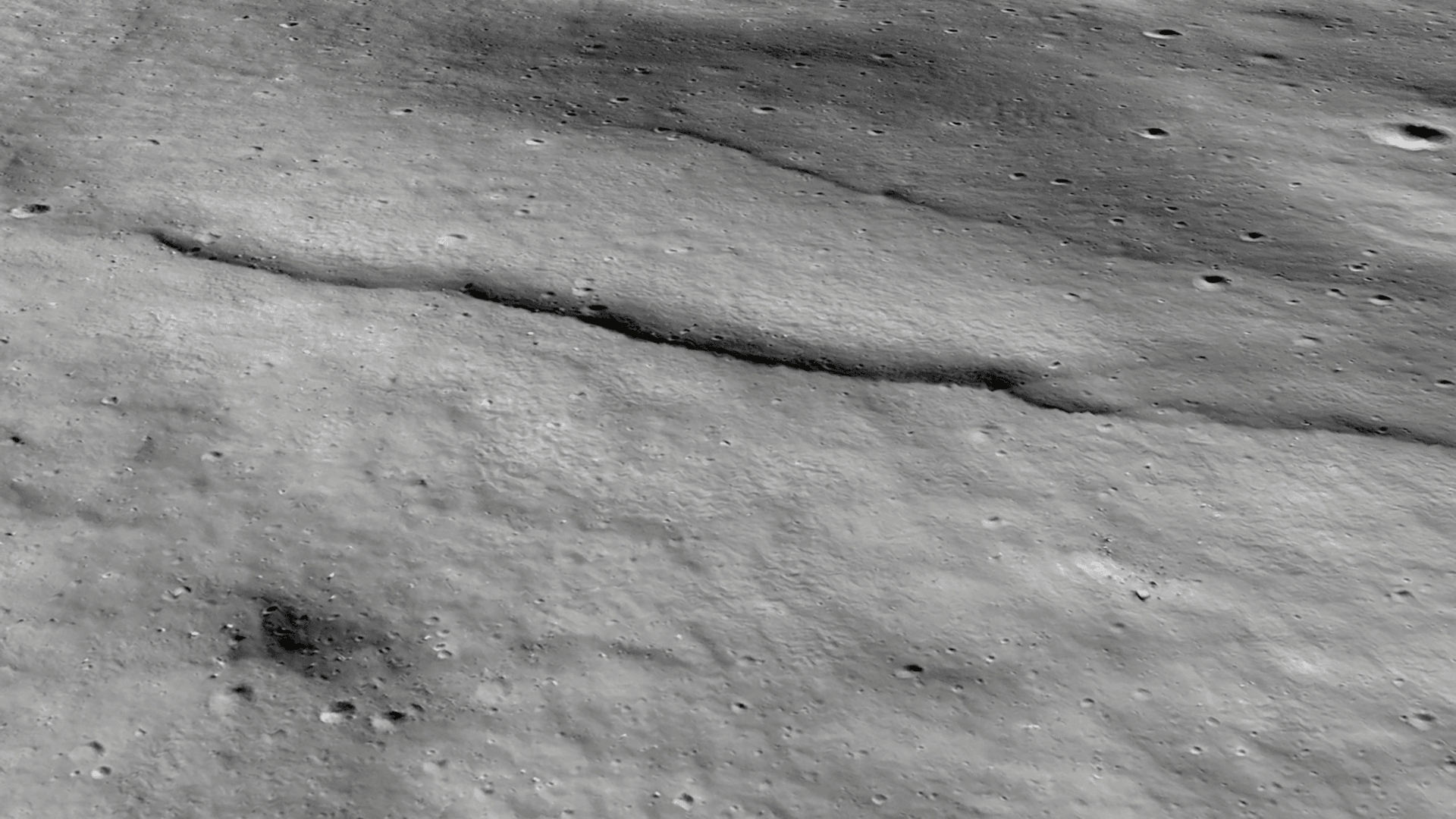 Lobate scarps on the moon.