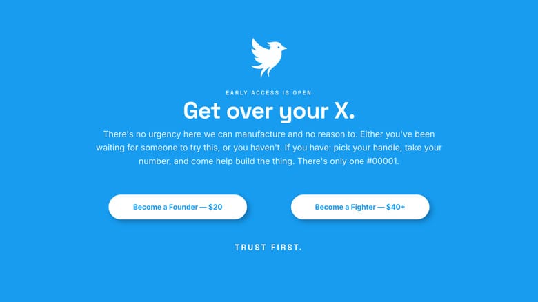 The waitlist signup for Tweet.app found on its homepage.