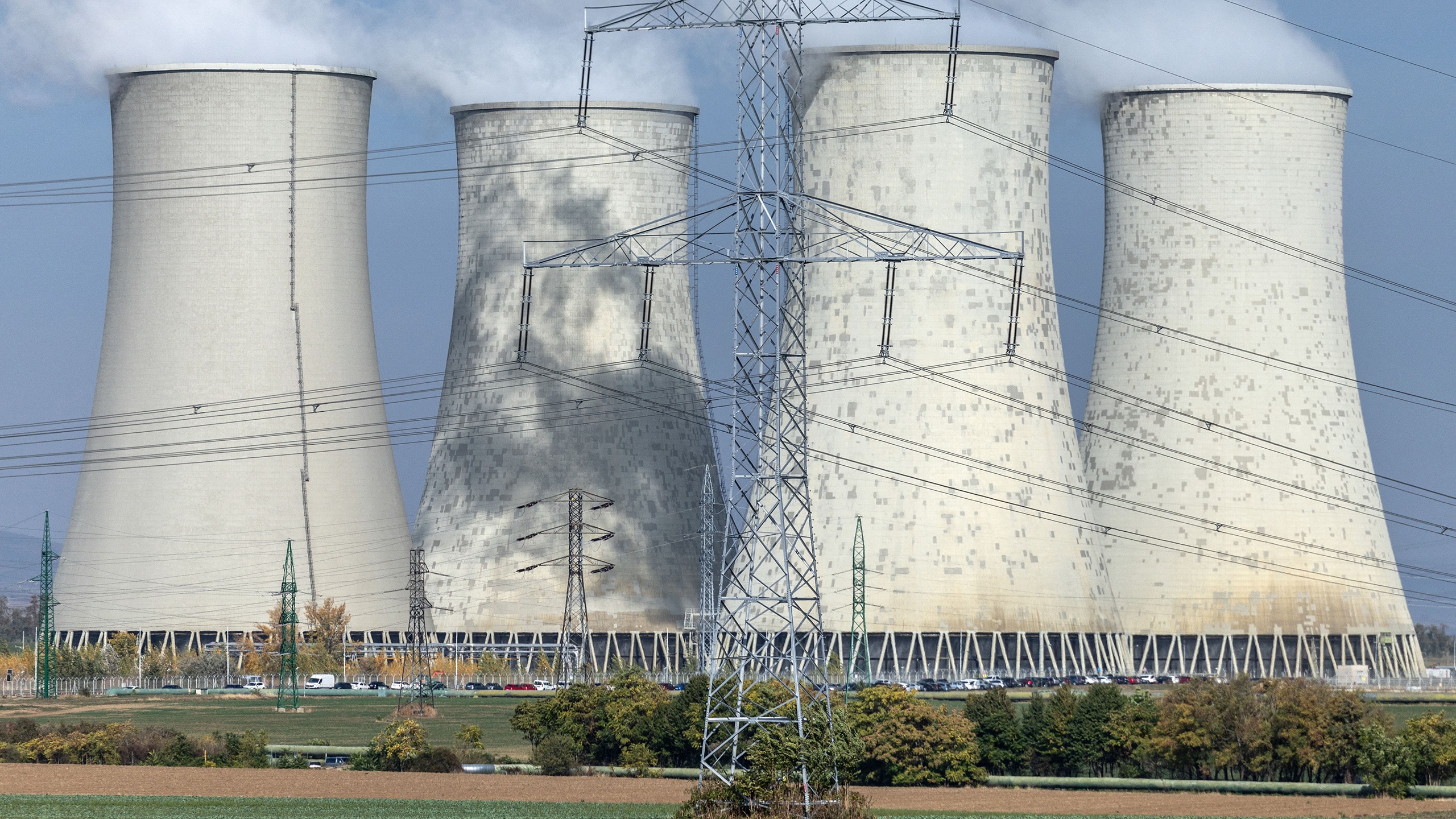 A decommissioned nuclear power plant facility