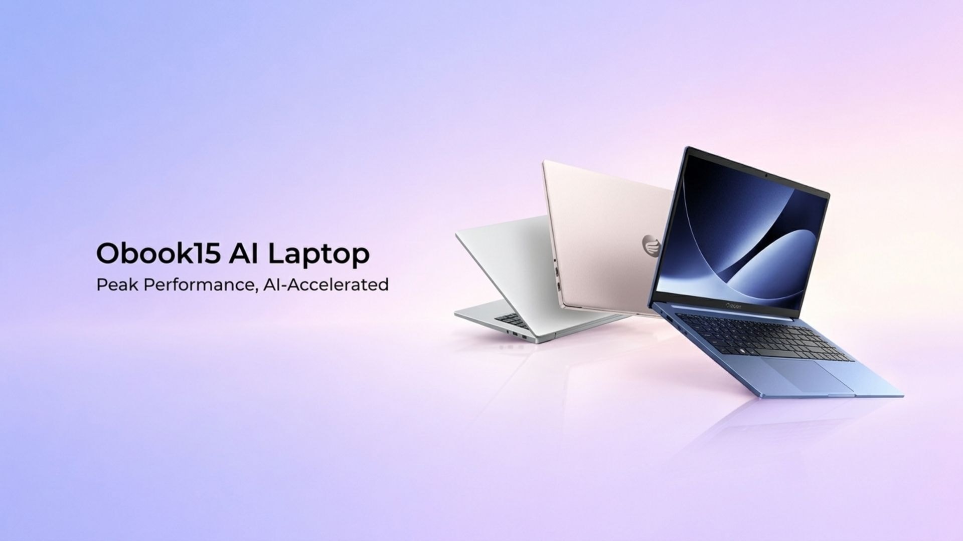 The ORICO Obook15 laptop shown in various colours