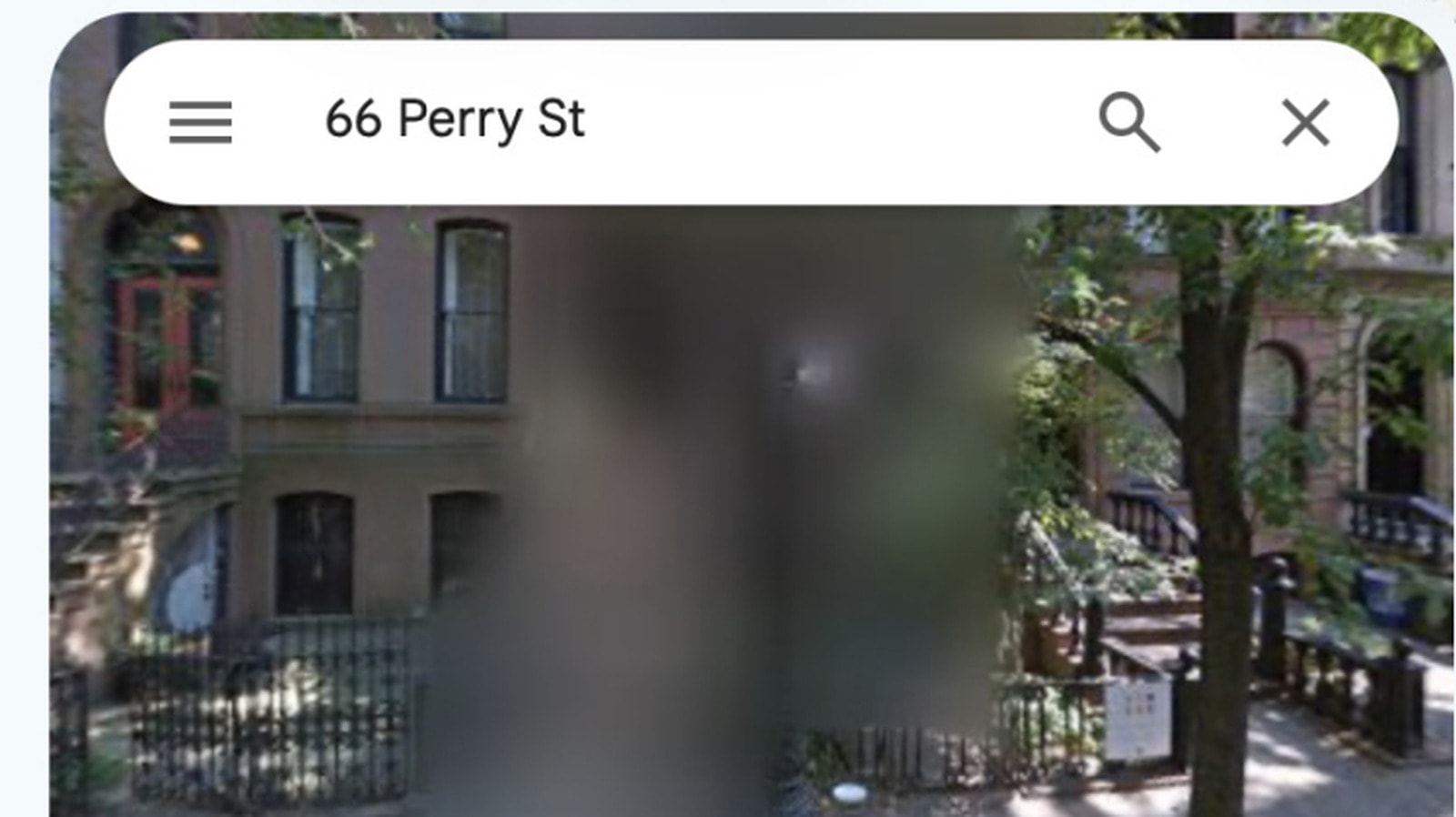 Google Maps-ის Street View-ს დაბინდული სახლის გამოსახულება