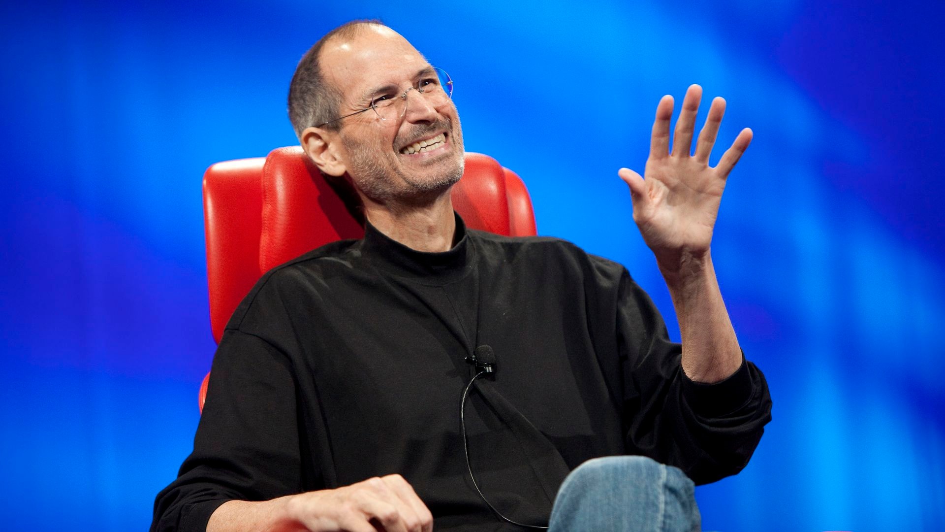 Steve Jobs presenting at an Apple event