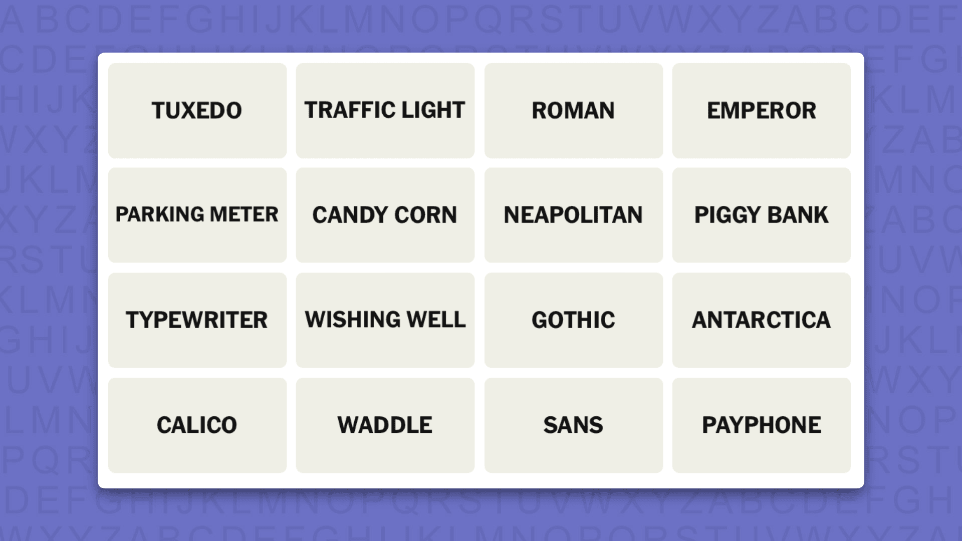 NYT Connections hints for game 1236 on a purple background