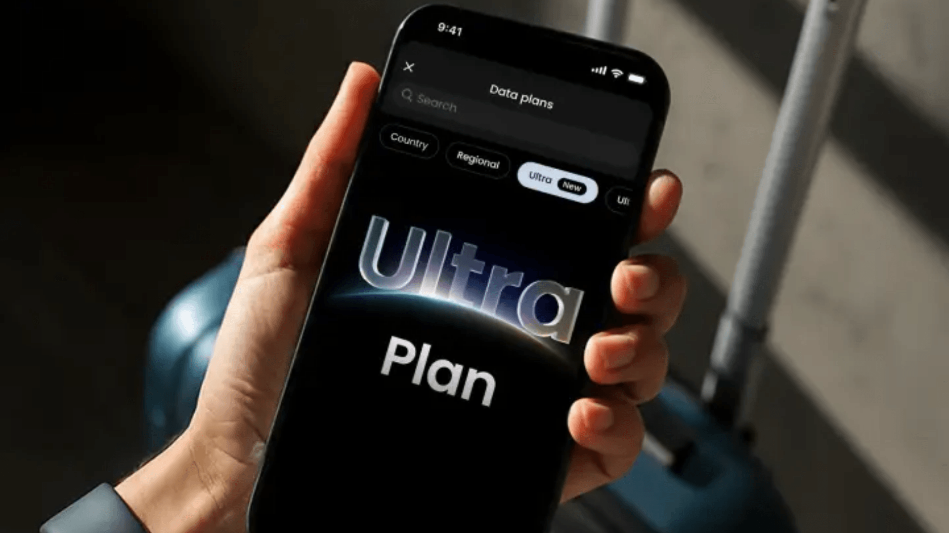 Saily eSIM interface on a smartphone screen