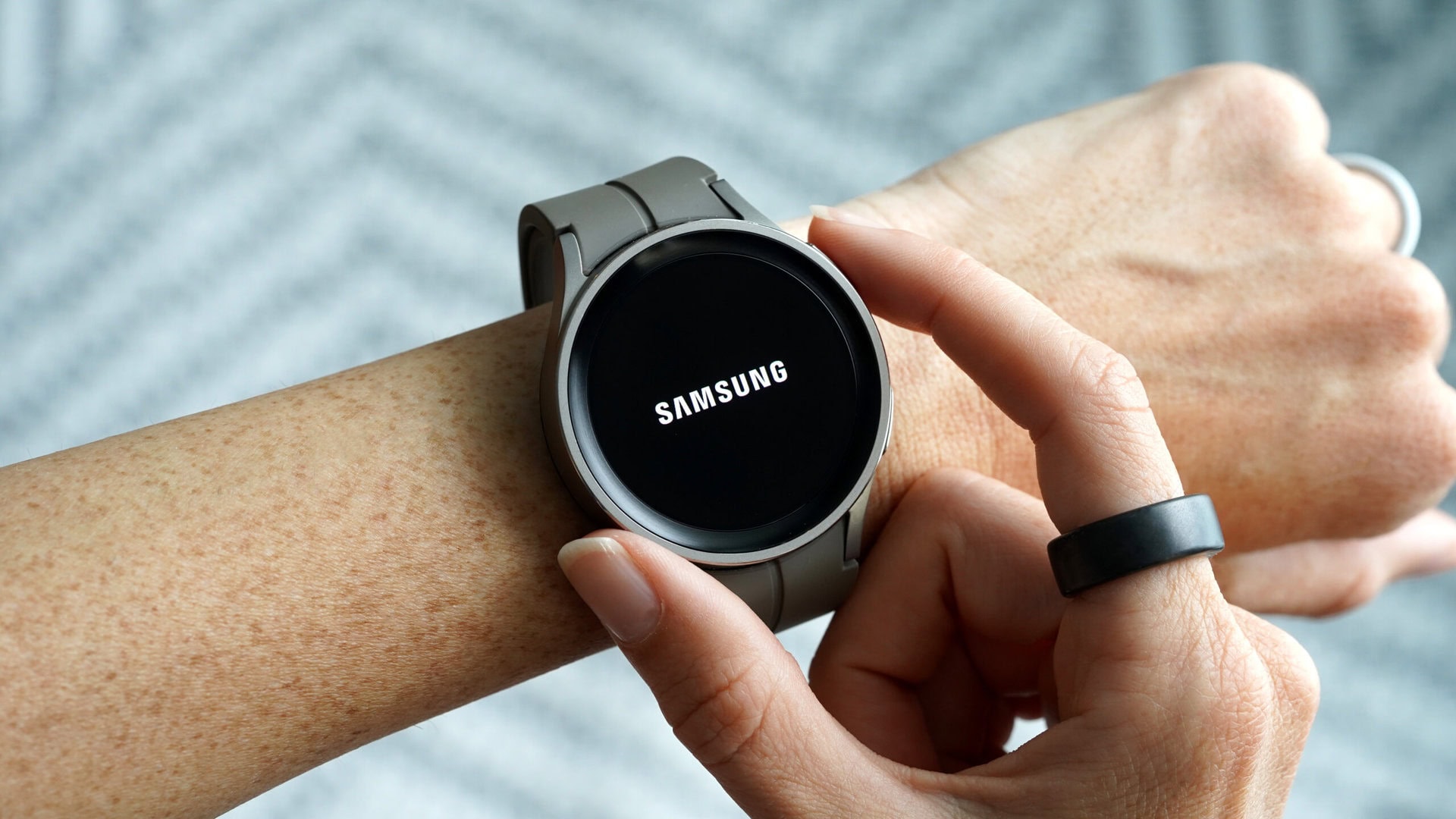 Samsung Galaxy Watch on a wrist