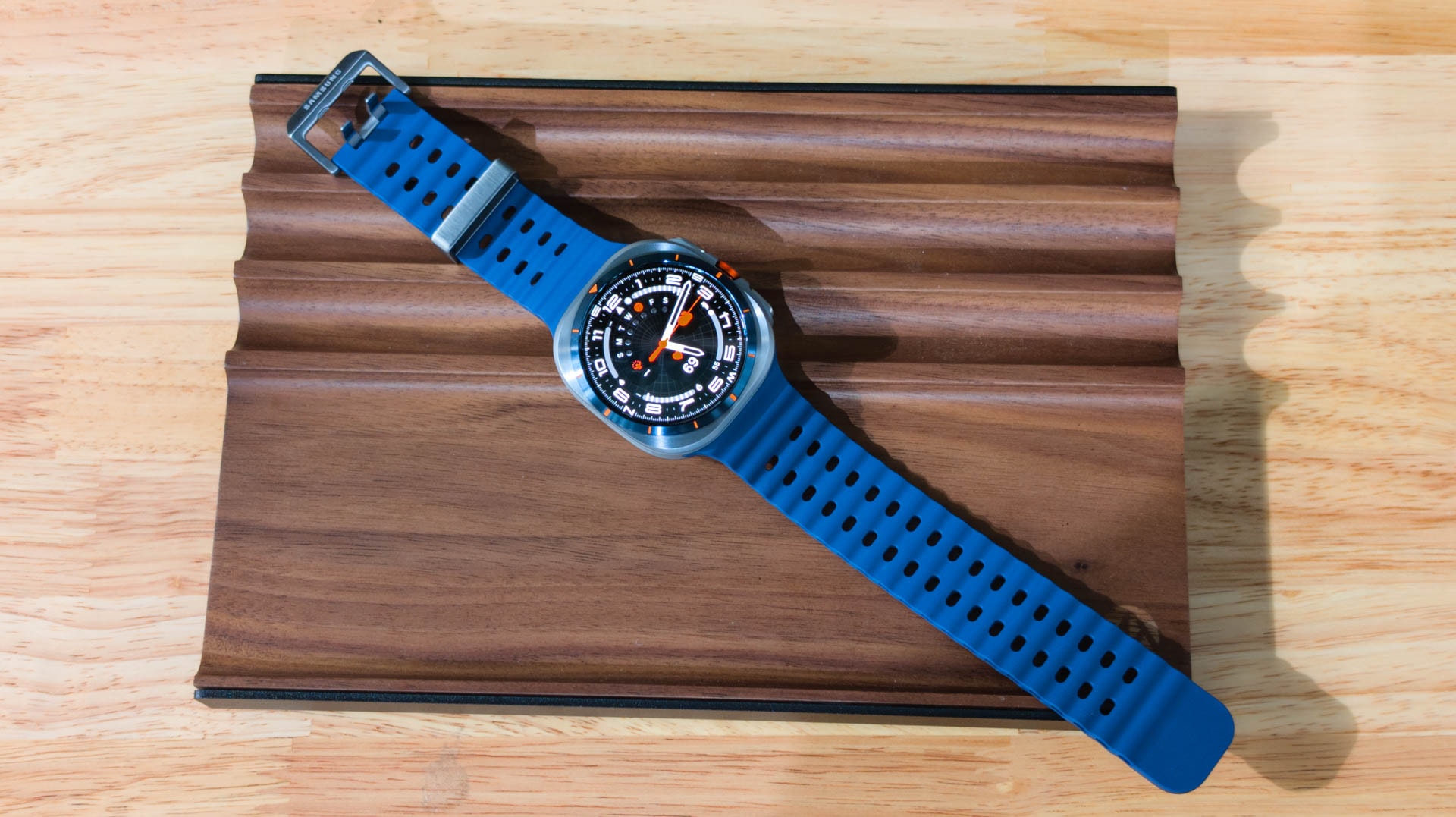 Samsung Galaxy Watch Ultra on a wrist