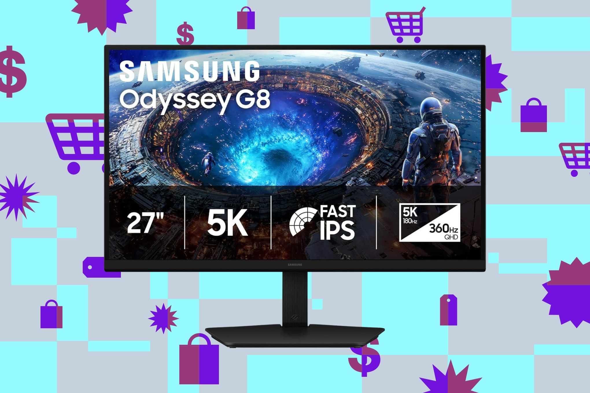 Samsung Odyssey G80HF monitor on a desk