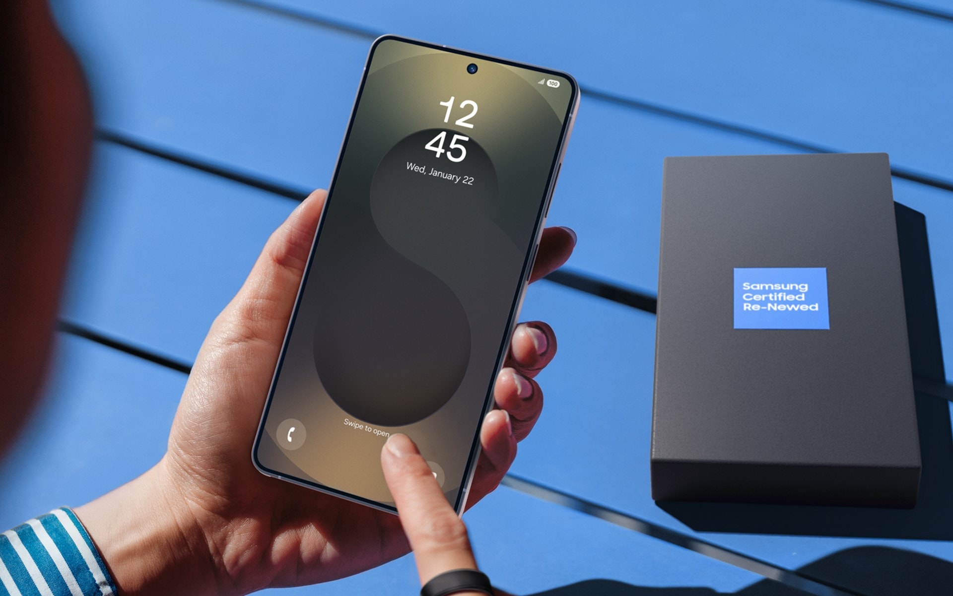 Samsung Galaxy smartphones displayed on a table