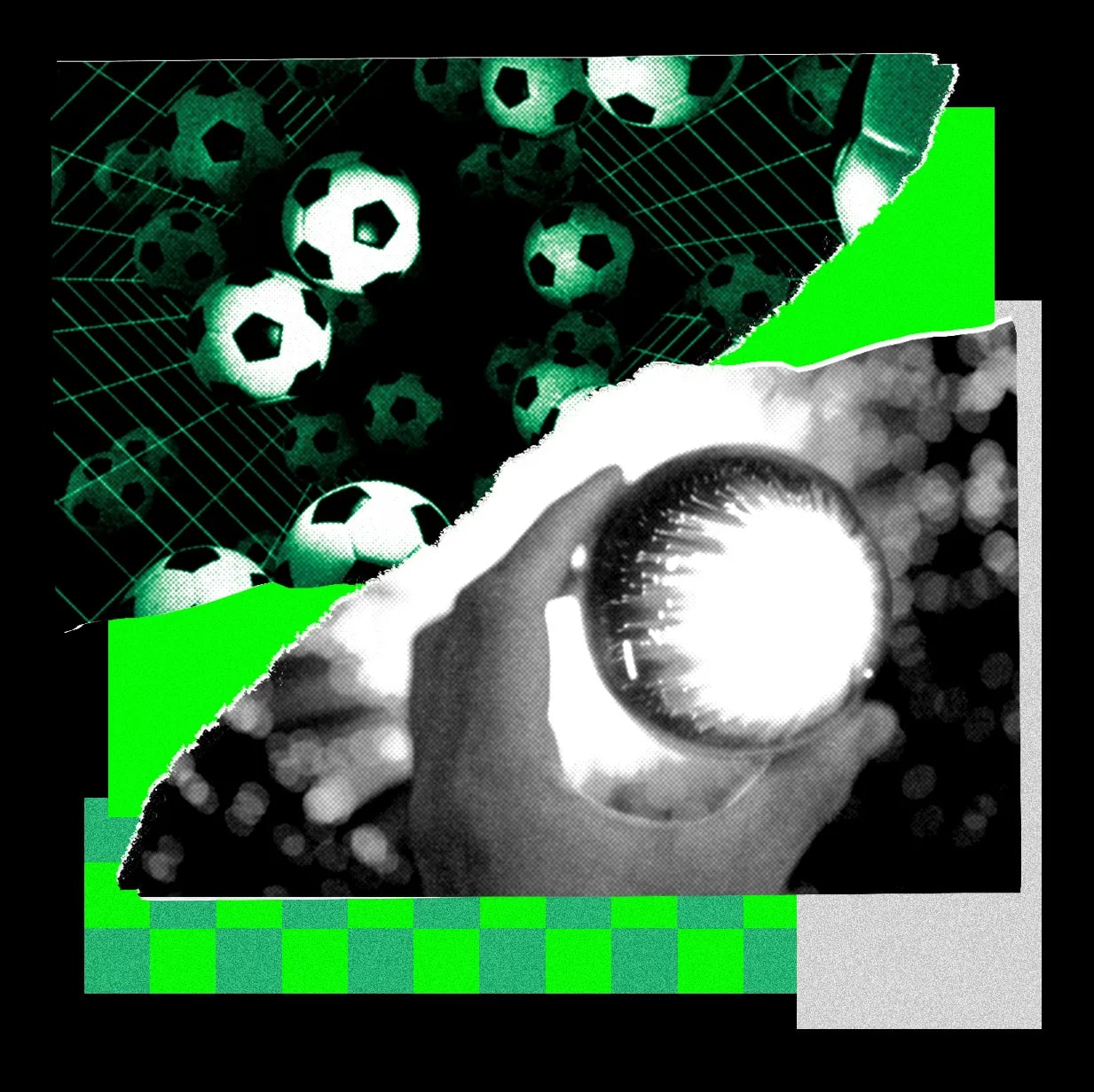 An abstract representation of AI managing a digital football team interface