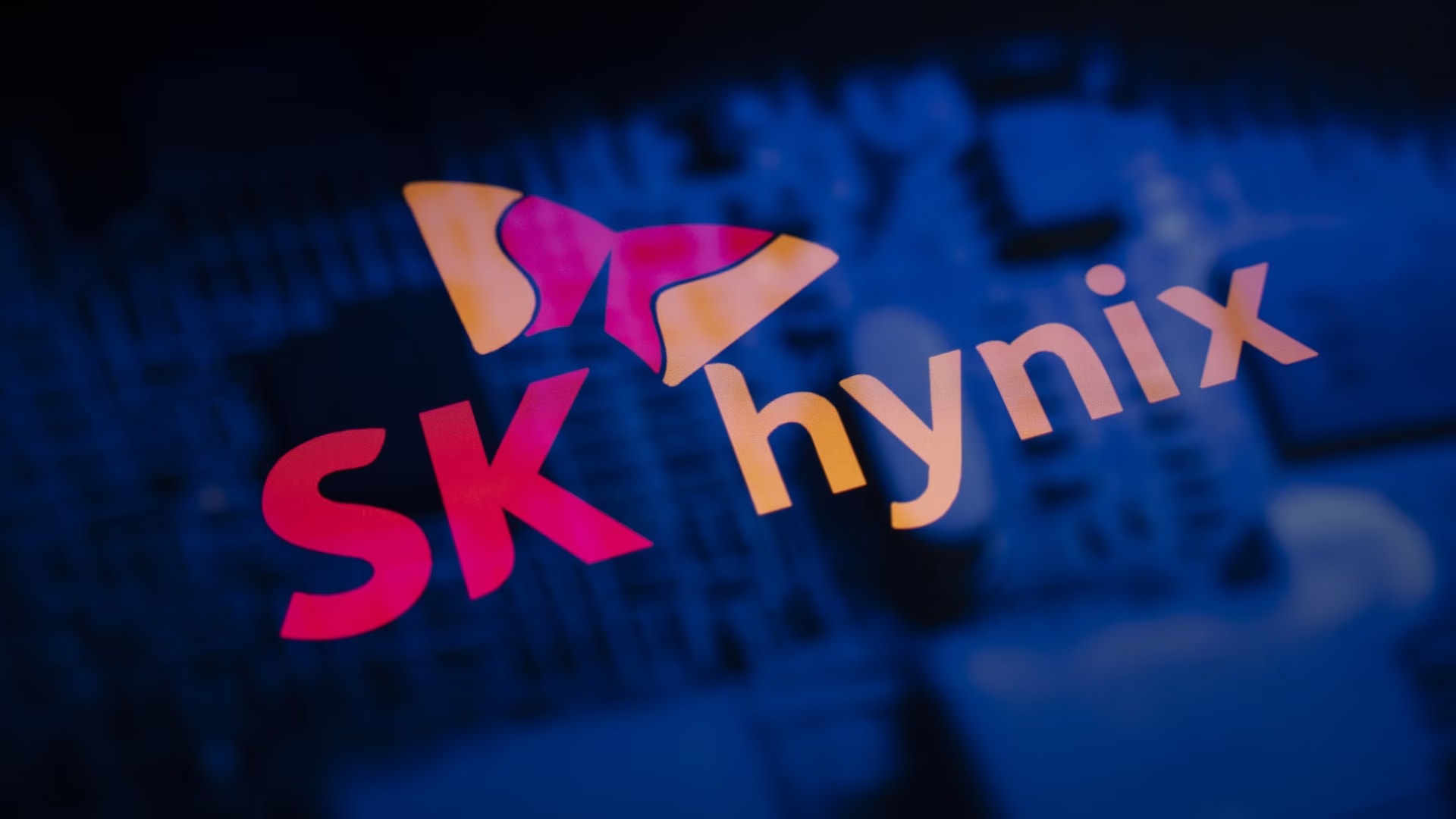 SK Hynix logo and memory chip technology