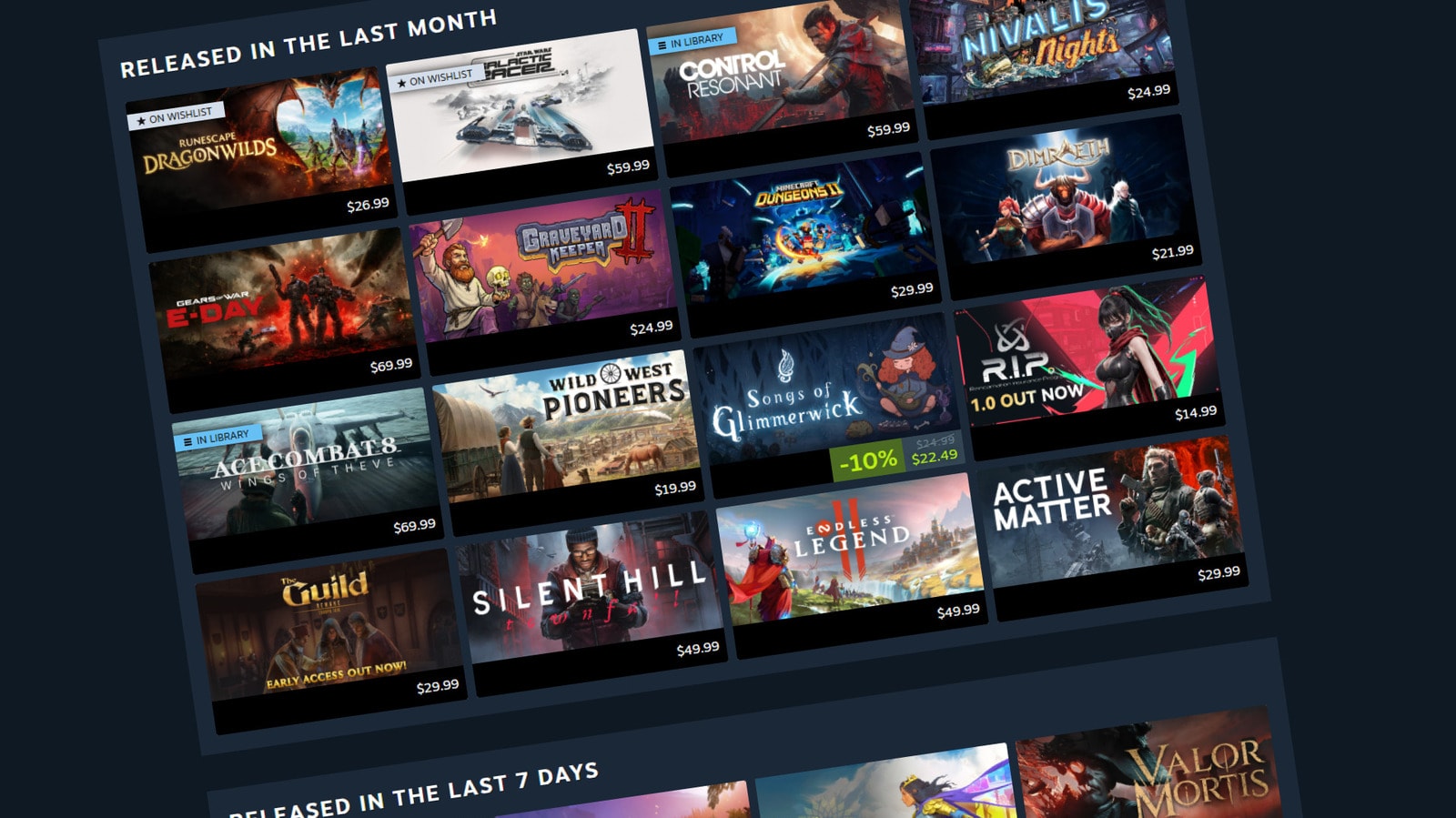 Steam storefront interface on a computer monitor