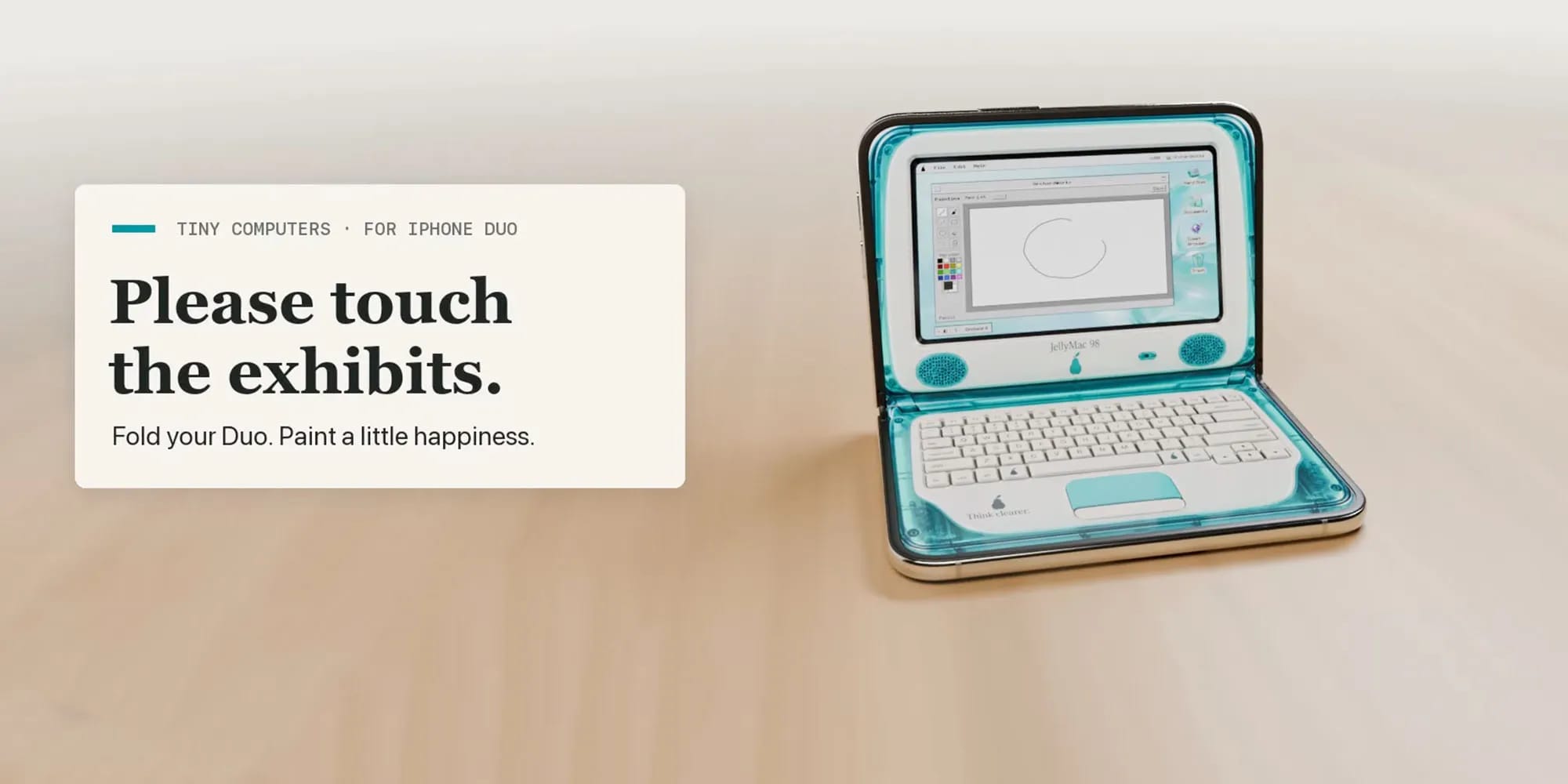This super cute app turns your iPhone Duo into tiny vintage Macs | Photo shows the iMac G3