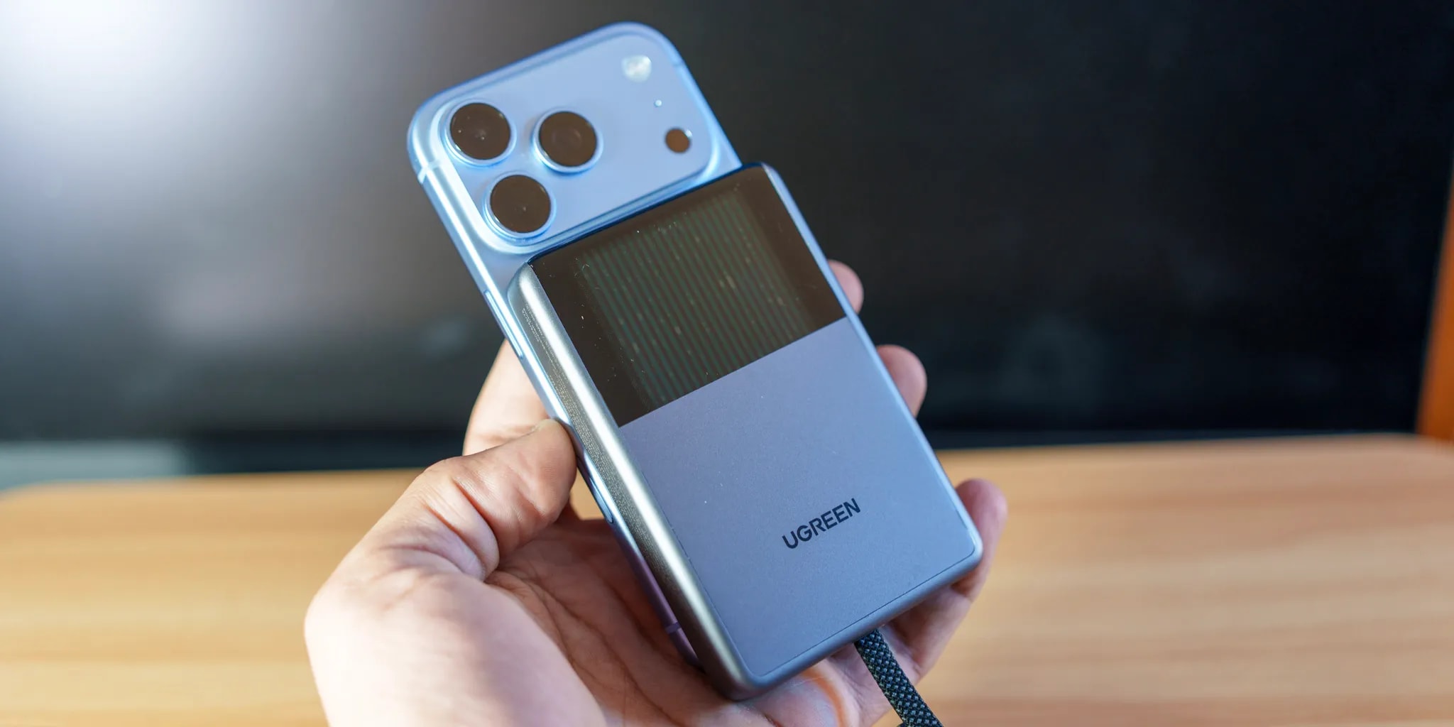 UGREEN MagFlow portable charger with visible liquid cooling system