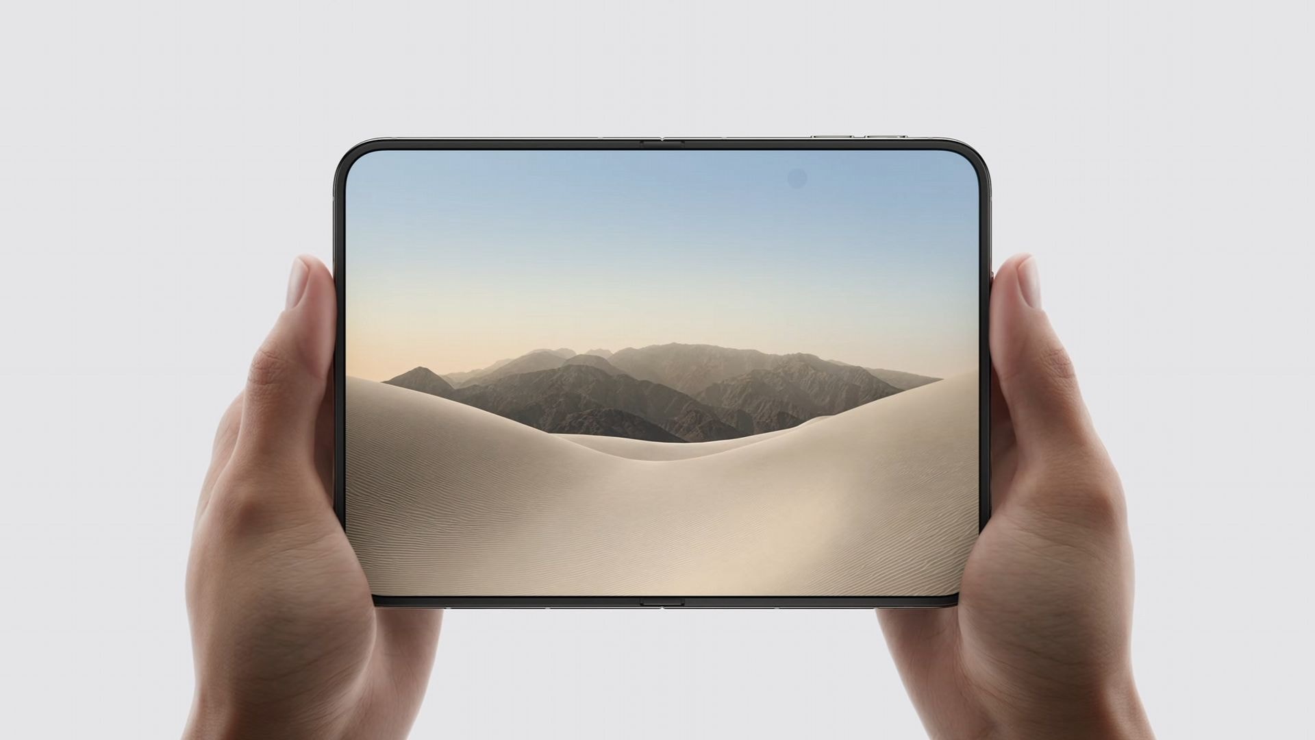 The new Apple iPhone Duo smartphone in a folded and unfolded state.