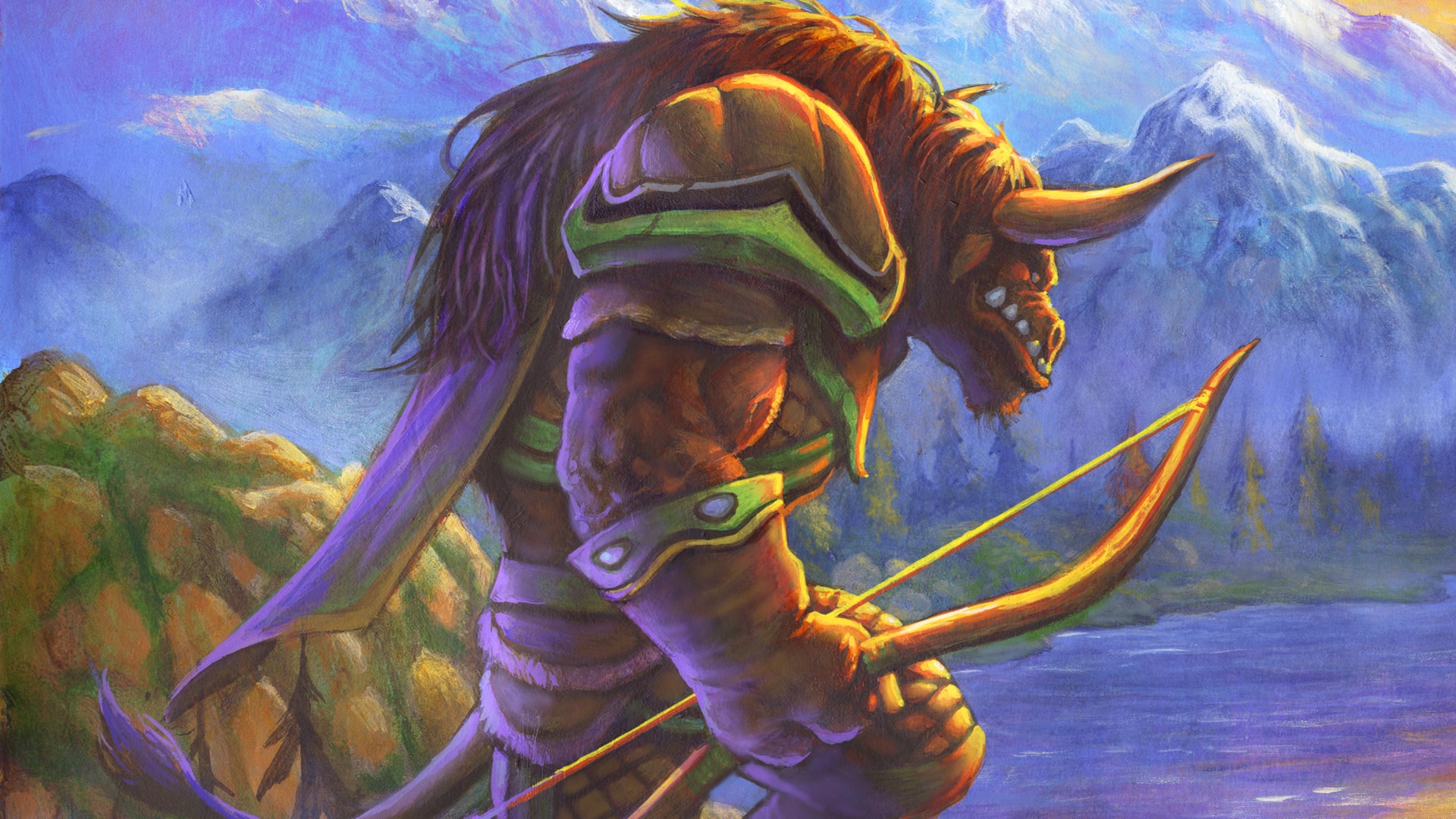 A Tauren character running in World of Warcraft: Forever
