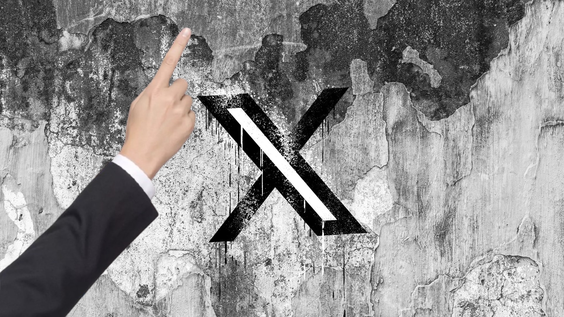 The X logo with a hand gesture pointing to the promote button