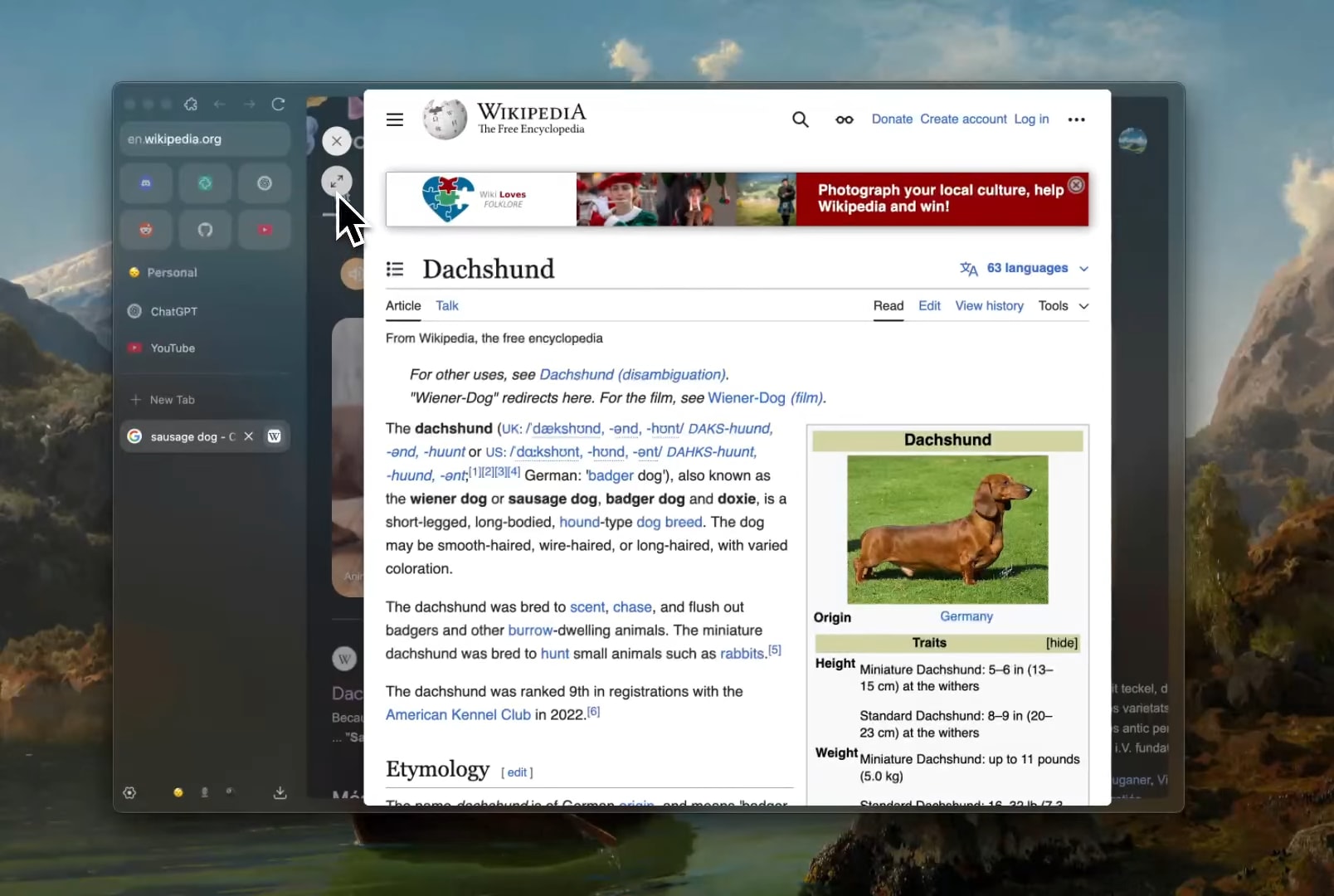 Zen Browser interface on a desktop screen
