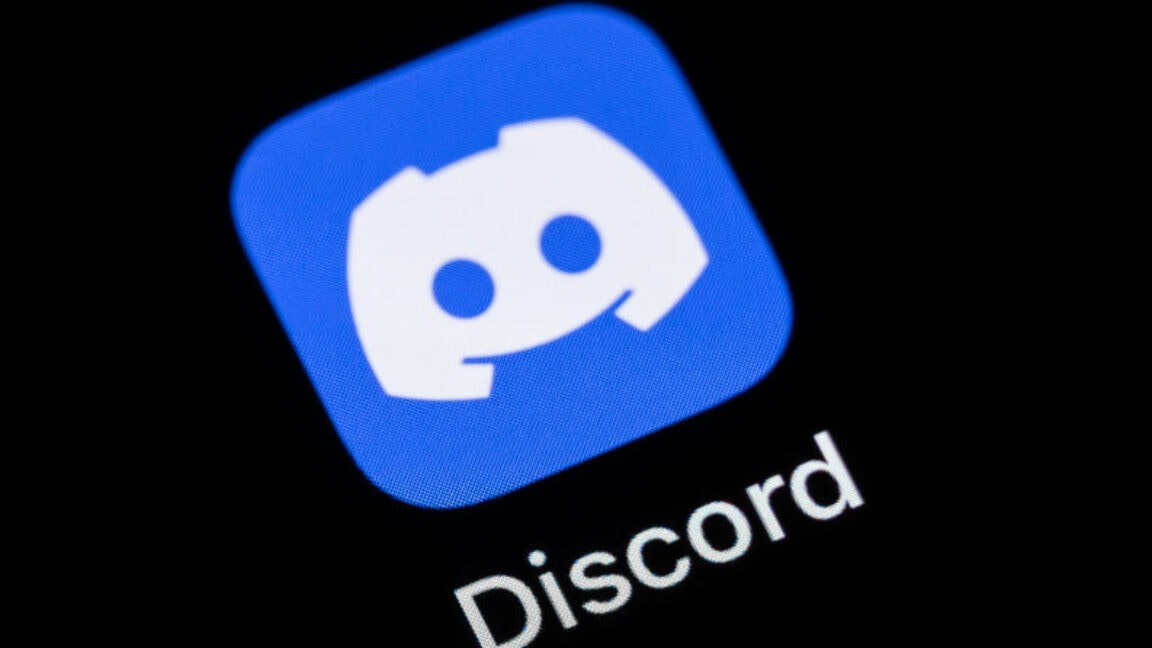 Discord logo on a digital screen