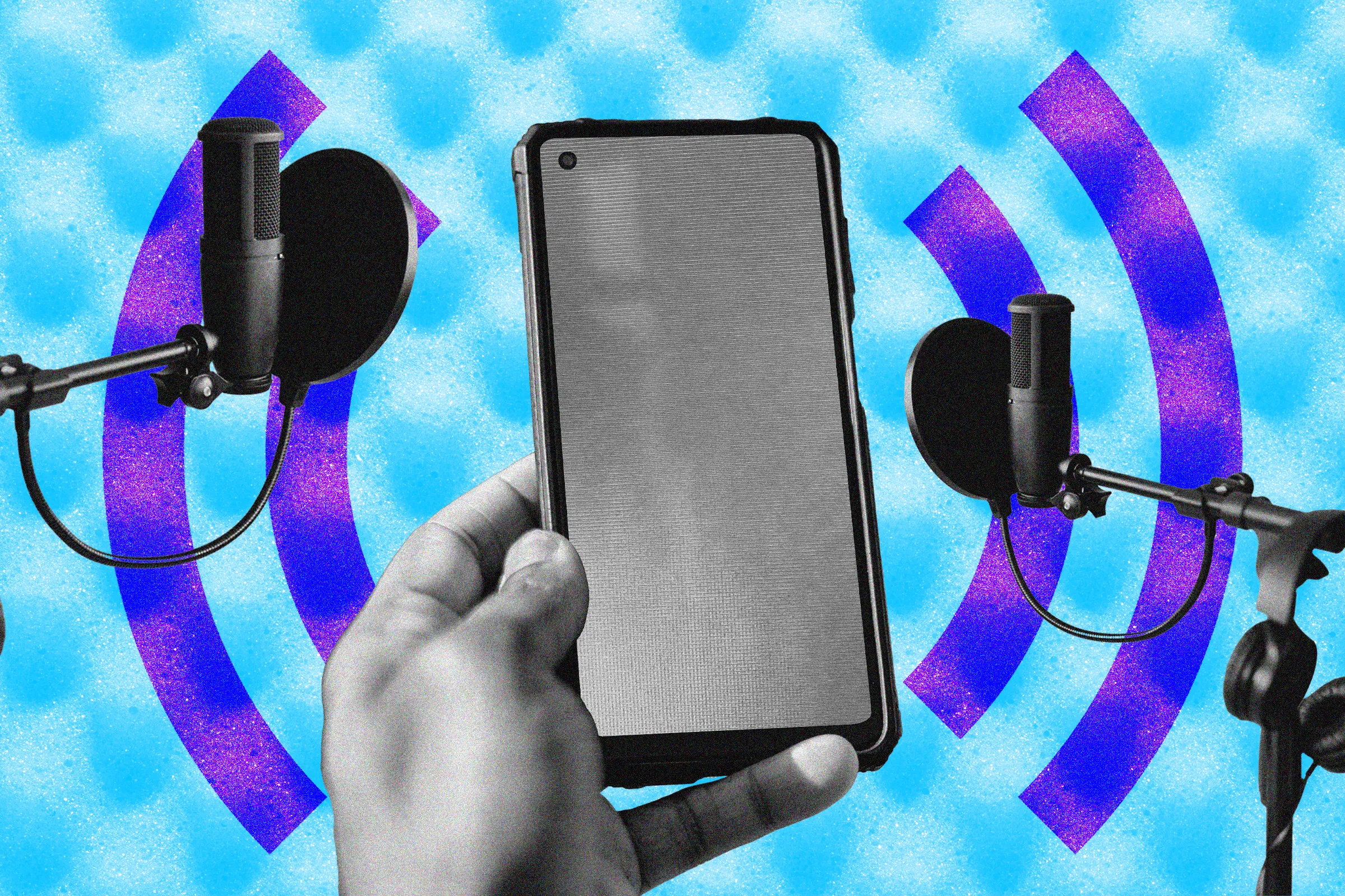 A smartphone screen showing a recording interface